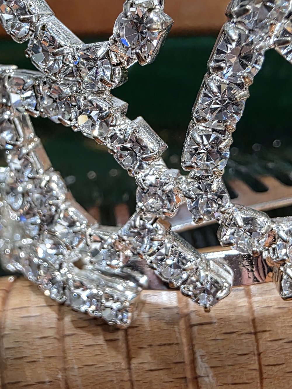 Austrian Rhinestone Lotus Pageant Tiara Crown with Combs - Picture 6 of 6